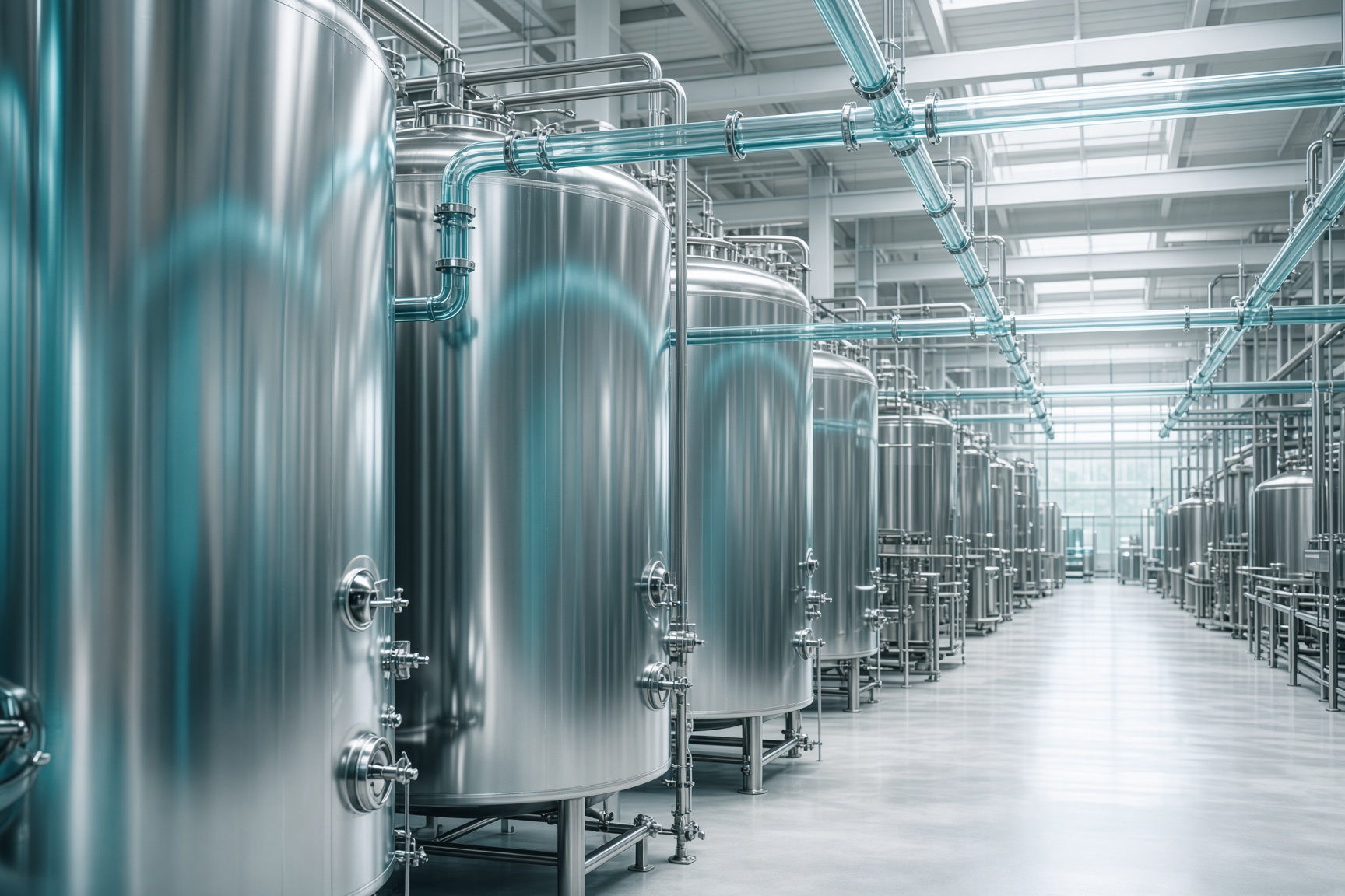 Contemporary stainless steel food production facility